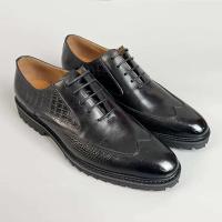 Hombres de cuero marrón de moda, zapatos de hombre transpirables de piel de vaca de capa superior, nuevo estilo cómodo, zapatos de patrón sólido de moda - details 18