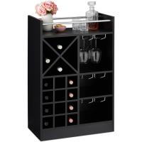 Botellero Grande para 22 Botellas de Vino Mueble de Bar Sosténido Estilo Agarre 96x63x35 cm Negro - details 0