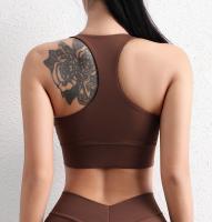 Top corto de nailon para Yoga para mujer, sujetador deportivo para gimnasio, almohadilla para el pecho, Top transpirable ajustado elástico extraíble, 6 colores - details 18