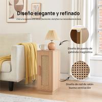 2, Mesa Auxiliar Bohemia con cajón abierto, Mesita de Noche Estrecha Dormitorio, para Dormitorio - details 12