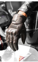 Guantes de cuero Real para motocicleta, impermeables, a prueba de viento, cálidos, transpirables, táctiles, para invierno y verano - details 11