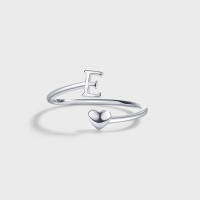 Anillos de Letras para mujer, Plata de Ley 925, A-Z, Iniciales apilables de Nombre, Anillo Abierto con Talla Ajustable - details 4