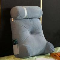 Almohada de respaldo de terciopelo con brazos para sentarse en la cama, cojín para descansar, cuña grande para niños y adultos - details 0