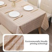 Mantel rectangular con estampado de cuadros de estilo nórdico, impermeable, resistente al aceite, patrón de búfalo de agua, mesa de comedor, fiesta - details 9
