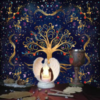 Mantel Tarot de Árbol de la Vida Paño Altar Pagano con Plancha de Tarot - details 1