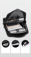 Bolso bandolera de negocios para hombre, bolso de hombro impermeable con compartimento para ordenador portátil, puerto de carga USB, tela Oxford de alta calidad, logotipo impreso de viaje - details 4