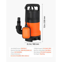 Bomba Sumergible SucceBuy de 650W, Capacidad de 15000 L/H, Construcción Duradera de PP-GF20 con Interruptor de Flotador Automático, Cable Extendido, Altura Máxima de Elevación de 8M, Apta para Piscinas, Jardines, Estanques y Áreas Inundadas - details 5