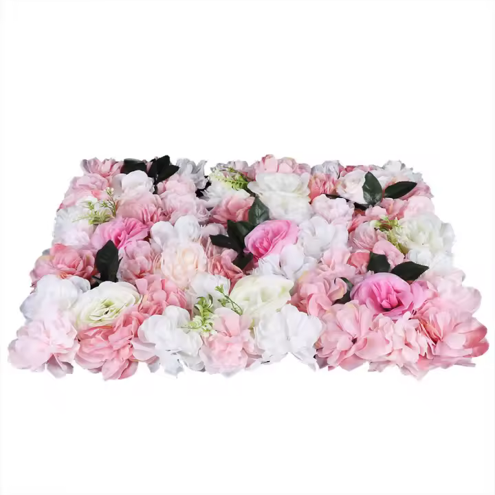 Paneles de flores artificiales para pared, decoración de fondo de boda, rosas, 40x60 Cm, 12 piezas - 1