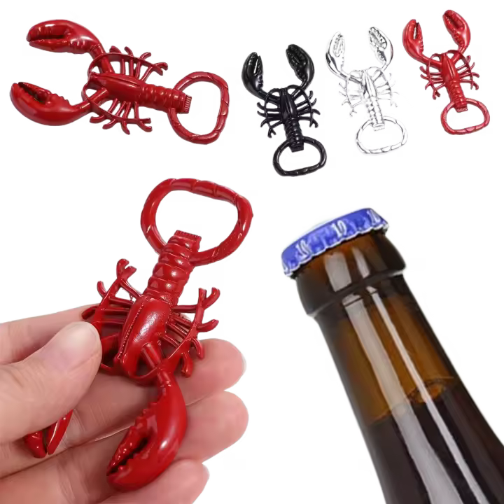 Sacacorchos de langosta de Metal, abridor de botellas, abridor de tarros creativo multifuncional, removedor de botellas de vino portátil, apertura de botellas de vino - 1