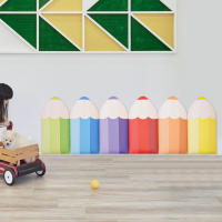6 tapetes de pared con relleno de pared en forma de lápiz 3D para protección de paredes - details 3