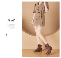 Botas de Cuero Martin para Mujer 2025 Estilo Coreano Zapatos Casuales con Cordones - details 2