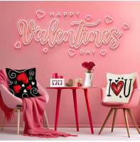 Nueva funda de almohada de amor rojo para el Día de San Valentín, funda de almohada decorativa festiva para el hogar, funda de cojín estampada con línea - details 6