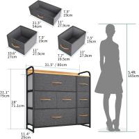 Cajonera de Tela Extraíble de 7 Cajones Almacenamiento de Tela Cómodo para Sala de Estar, Dormitorio, Habitación Infantil Gris Oscuro - details 2