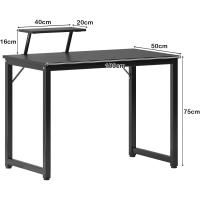 Mesa de ordenador de 100 cm, mesa de trabajo con estante, robusta y fácil de instalar, madera y metal, diseño moderno, estilo industrial - details 35