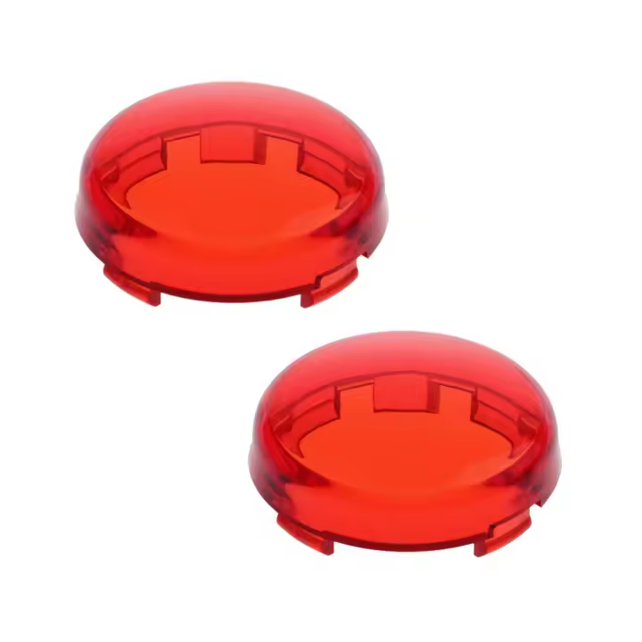 Luz de señal de giro trasera tipo bala, lente de cubierta roja Compatible con Harley Dyna Street Glide Road King - 1