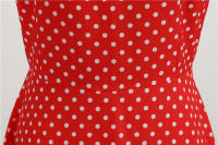 Women summer vintage 1950s 60s big swing party polka dot dress - details 56