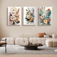 Pintura de López de Obra Maestra Retro de Flores Silvinas Elegante en Lienzo para Decoración de Sala de Estar Moderna Marca DHROOM - details 1