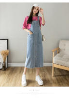 Vestido de mezclilla para mujer Vestido largo con tirantes sueltos y lisos - details 7