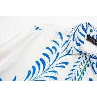 BUNO-conjunto con estampado vintage para mujer, camisa de manga larga con botonadura única, blusa holgada, pantalones elegantes de pierna recta - details 6