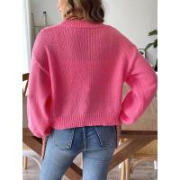 Suéteres de punto con cuello en V para mujer, chaqueta informal holgada para jóvenes, 2024 - details 3