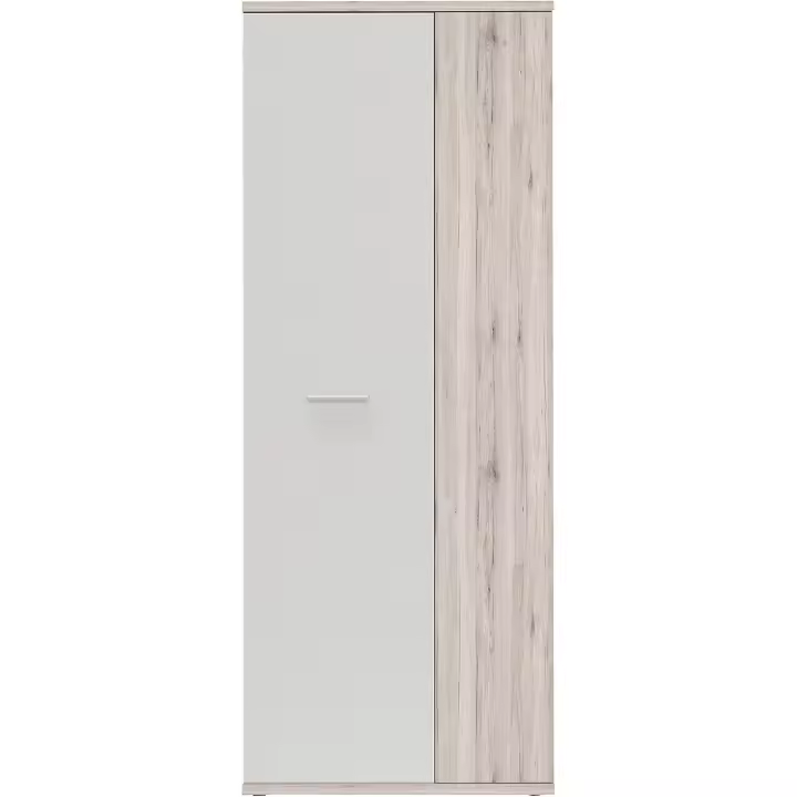 NET106 70, para zapatos o pasillo, 2 puertas, estantes, blanco / roble arena, 69x179x35 cm - 1