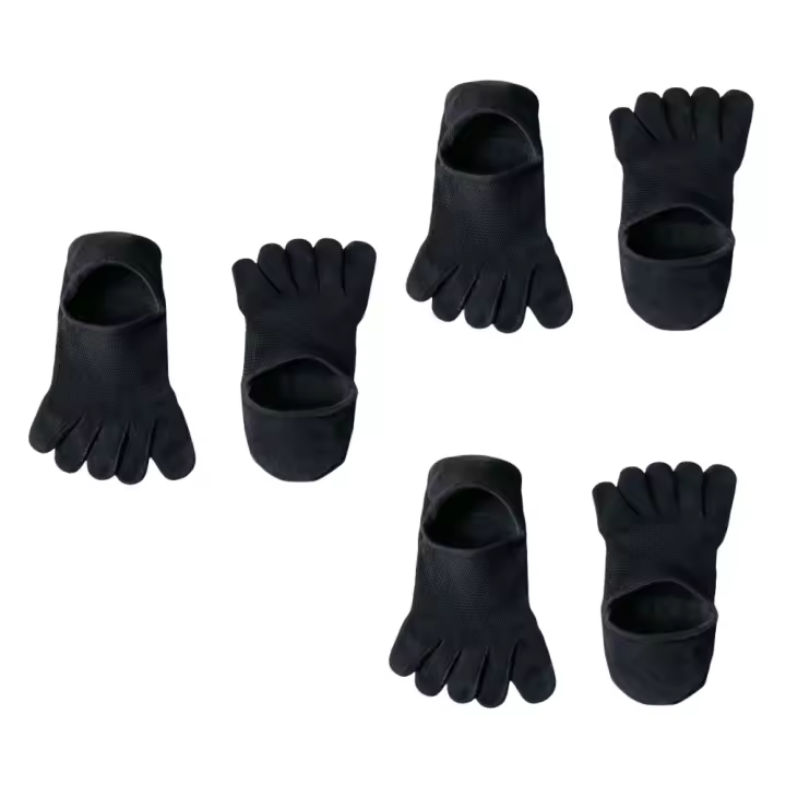 3 pares de calcetines finos cómodos de cinco dedos para hombre, calcetines de malla transpirables con cinco dedos, calcetines de verano que absorben el sudor, calcetines de algodón para barco de verano - 1