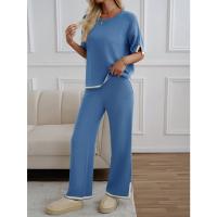 Ropa de mujer de moda 2025 primavera y verano temperamento casual de manga corta conjunto de pantalones de punto - details 24