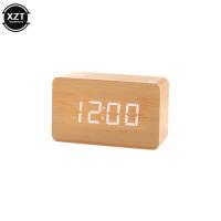 Reloj despertador de moda LED reloj de madera mesa Control de voz Reloj de madera digital Despertador USB/AAA relojes - details 3