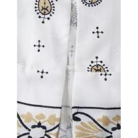 BUNO-pantalones de pierna ancha para mujer, pantalón largo recto y holgado con bordado de flores de anacardo, elegante, cintura alta, moda de verano, 2025 - details 8