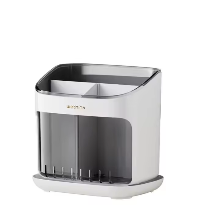 Plástico ligero Palillos jaula, desmontable drenaje Vajilla almacenamiento titular, gran capacidad cubiertos organizador para la cocina - 1