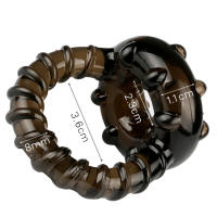 Anillo de restricción de escroto masculino Dual, anillos de eyaculación retardante, dispositivo de castidad extensor, Juguetes sexuales para hombres - details 1