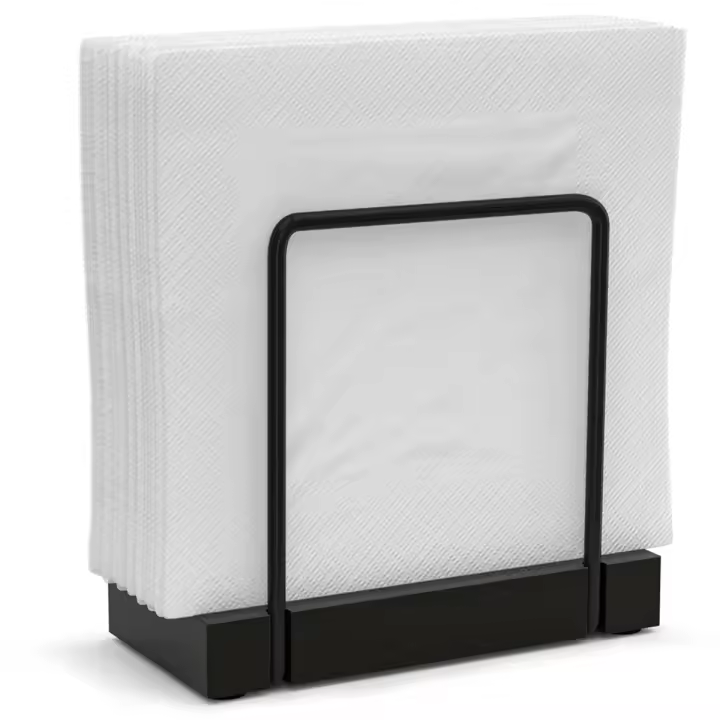 Servilletero para mesa, dispensador de servilletas de pie de hierro de bambú para cocina, comedor, granja, cóctel, Picnic, Bar rústico - 1