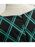 Women  summer vintage elegant floral print party dress with belt - details 4