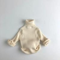 Suéteres de invierno para niños y niñas, jersey corto a cuadros liso, prendas de punto de cuello alto, ropa para niños - details 20
