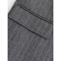Blazer de Rayas con Bolsillos para Mujer Moda de Cashmere de Un Solo Botón - details 5