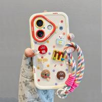 Funda protectora con correa anticaídas y diseño de burbujas 3D de dibujos animados, compatible con iPhone 16 Pro Max, 15 Plus y iPhone 14 Pro Series. - details 0