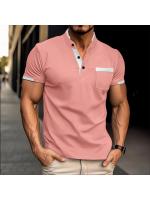 Nuevo polo de manga corta casual de negocios de verano para hombre, transpirable, colores contrastantes - details 5