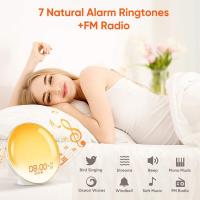 Luz despertador analógica LED Reloj despertador electrónico Luz de ambiente de colores Lámpara de cabecera Ruido blanco Niños Radio FM - details 1