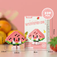 Fruit figurine mini particle trendy play fruit happy food set creative desktop decoration with building blocks - details 12