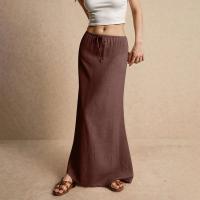 Vacaciones Verano Maxi Cordón Cintura baja A e Faldas casuales Falda larga ajustada Playa Ropa de mujer - details 20