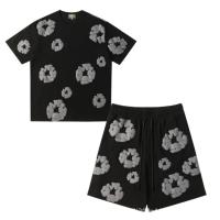 Y2K Sudadera de dos piezas para hombre y mujer, manga corta y pantalón corto, estampado hip hop, conjunto de manga corta y pantalón corto, manga corta atlética para hombre - details 1