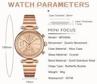 Reloj de cuarzo a la moda para mujer, reloj multifunción de acero inoxidable resistente al agua, elegante, informal, regalo de lujo para ella - details 5