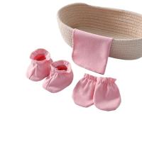 Conjunto de ropa de bebé recién nacido, color sólido del bebé, toalla cuadrada pequeña de algodón 0-3 meses conjunto de suministros de cubierta de manos y pies de algodón - details 1