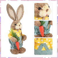 Adornos de Conejo de Paja 2Pcs Estatua de Conejo de Espuma Decoración para Fiesta de Pascua Regalo de Manualidades Foto 25/35cm - details 6