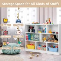 Estantería Infantil de 3 Niveles Organizador de Juegos de Madera Mueble Multiuso para Libros y Juegos 122 x 32 x 93 cm Blanco - details 4