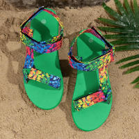 Verano plano ligero con sandalias de playa de punta redonda para mujer - details 29