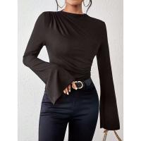 Camisetas coreanas para mujer Mia Muse, manga de campaña, cuello redondo, corte cansado, camisetas diarias - details 8