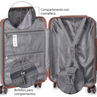 Maleta de Viaje de Cabina 54x36x20cm Equipaje de Mano de Polipropileno con Ruedas Giratorias 360º, Resistente y Ligero. Ideal para Viajar - details 5