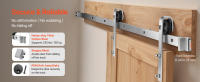 SucceBuy Kit de herrajes para puerta corrediza de granero de 8 pies, capacidad de 330 libras, se adapta a puertas de 42 a 48 pulgadas de ancho y de 1-3/8 a 1-3/4 pulgadas de grosor - details 1