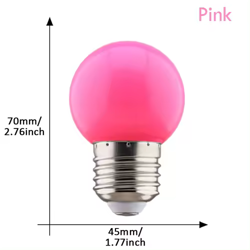 Bombilla LED de 20 piezas colores, lámpara RGB SMD3528, E27, 220V, G45, 7 colores, decoración de vacaciones y Navidad - 1